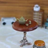 1Pcs 1/12 Wood Miniature Doll House Accessories Simulation Retro Coffee Stool/Table Furniture Model Family Toy Decorations 1