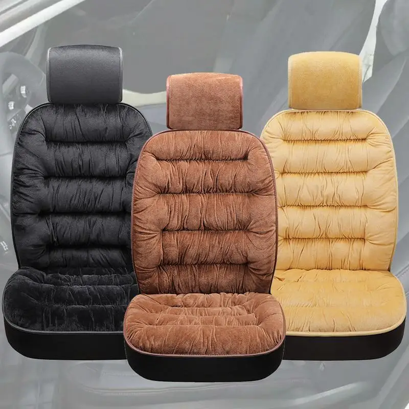 

Car Seat Cushions With Backrest Thickened Plush Cotton Car Seat Cover Winter Surrounded Warm Winter Cushion For Seat Protector