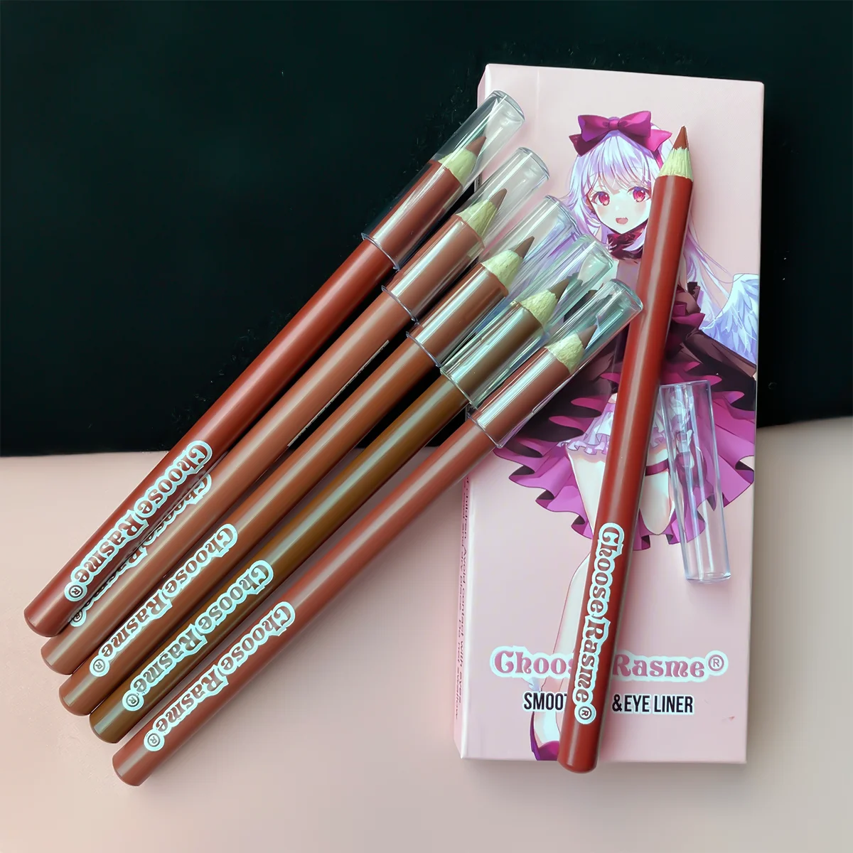 6PC Velvet Matte Lipstick Pen Nude Brown Lip Liner Pencil Kit Smooth Rose Red Pigment Lipstick Pencil Set Dye Cheek Lip Tint 3
