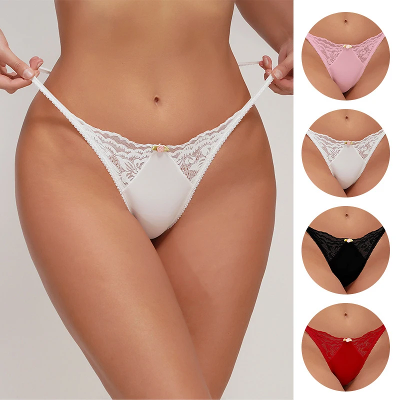 

Solid Color Thongs Sexy Lace T-back Low Waist G-string Invisible Women Underwear Ultrathin Panties Briefs Lingerie Free Shipping
