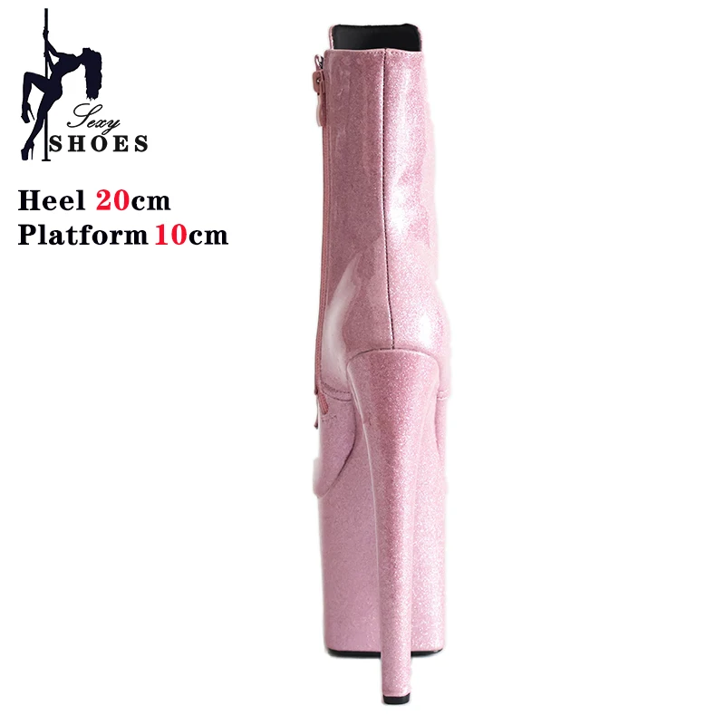 8 Inches Ankle Boots Shiny Fashion Women's Short Boots 2025 Newest Thick Platform High Heels  Steel Pipe Dance Shoes Nightclub