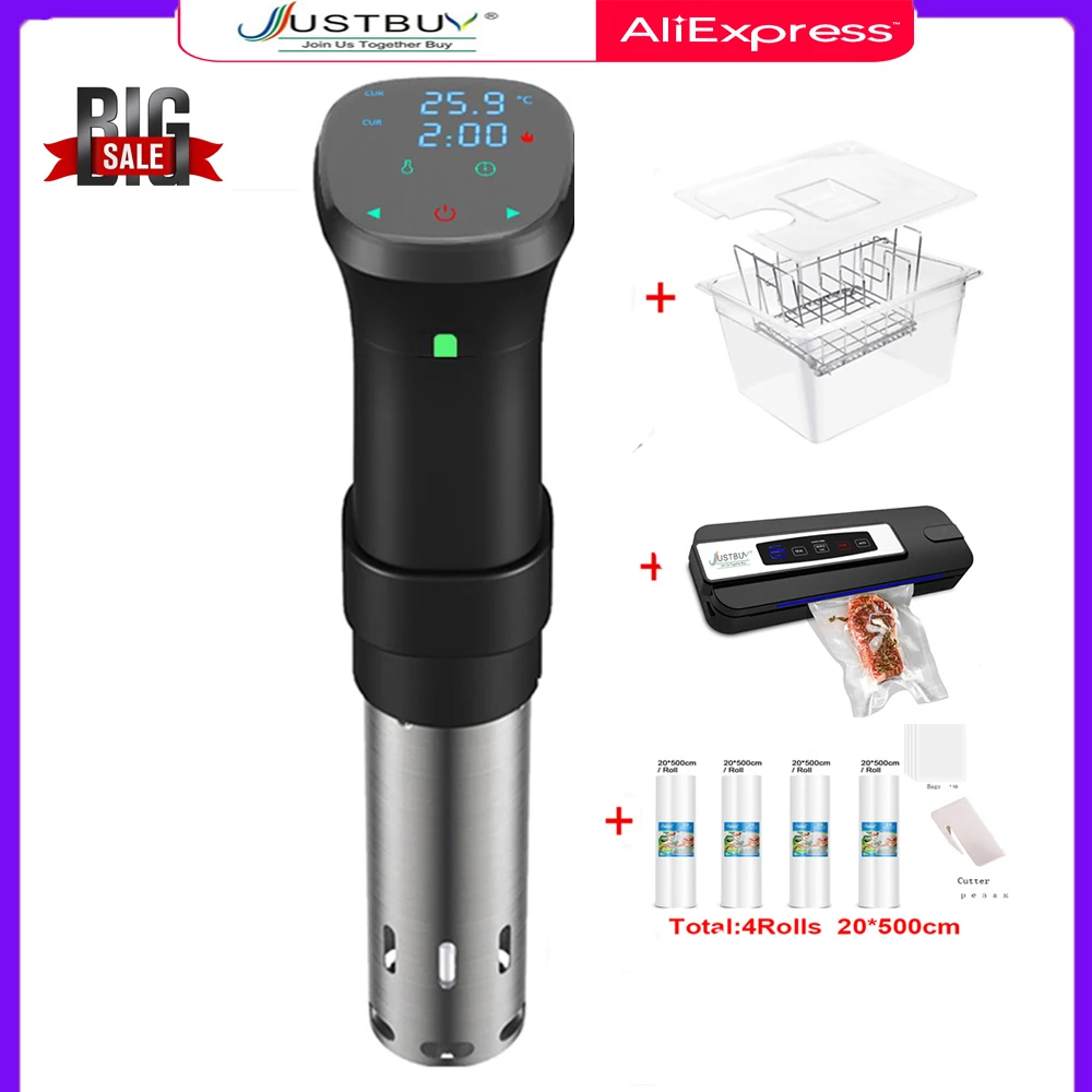 36 Month Warranty 7th Generation IPX7 Waterproof 1800W LCD Touch Sous Vide Cooking Immersion Circulator Slow Cooker Machine