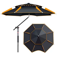 2.0-2.6M Parasol Fishing Umbrella Dual 360 ° Adjustable Fishing Umbrella  Double Layer Waterproof Anti UV Quality Large Parasol 1