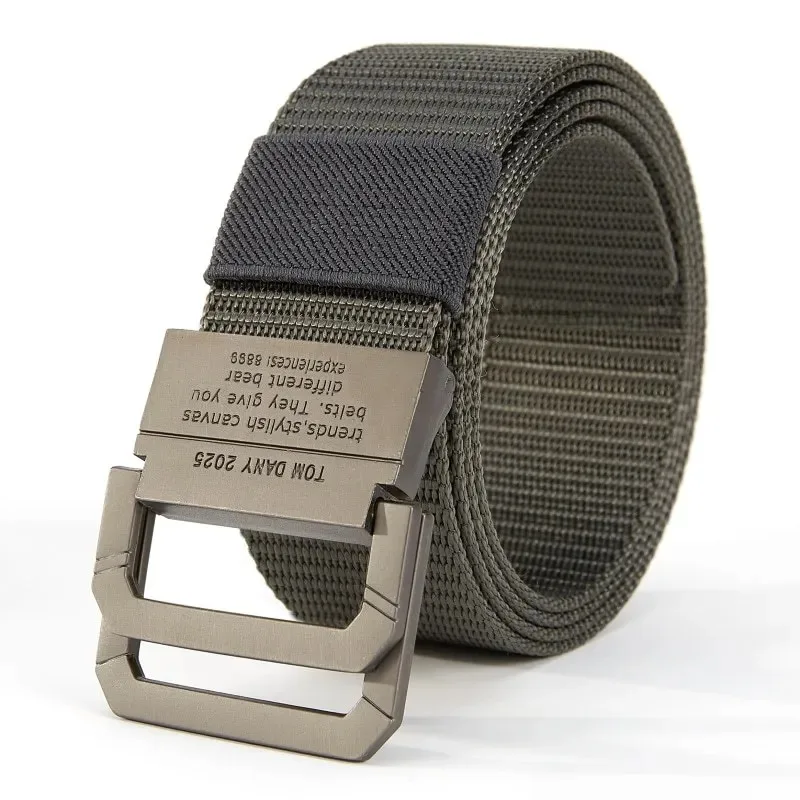 Unisex Double Loop Buckle Canvas Belt for Outdoor & Casual Wear