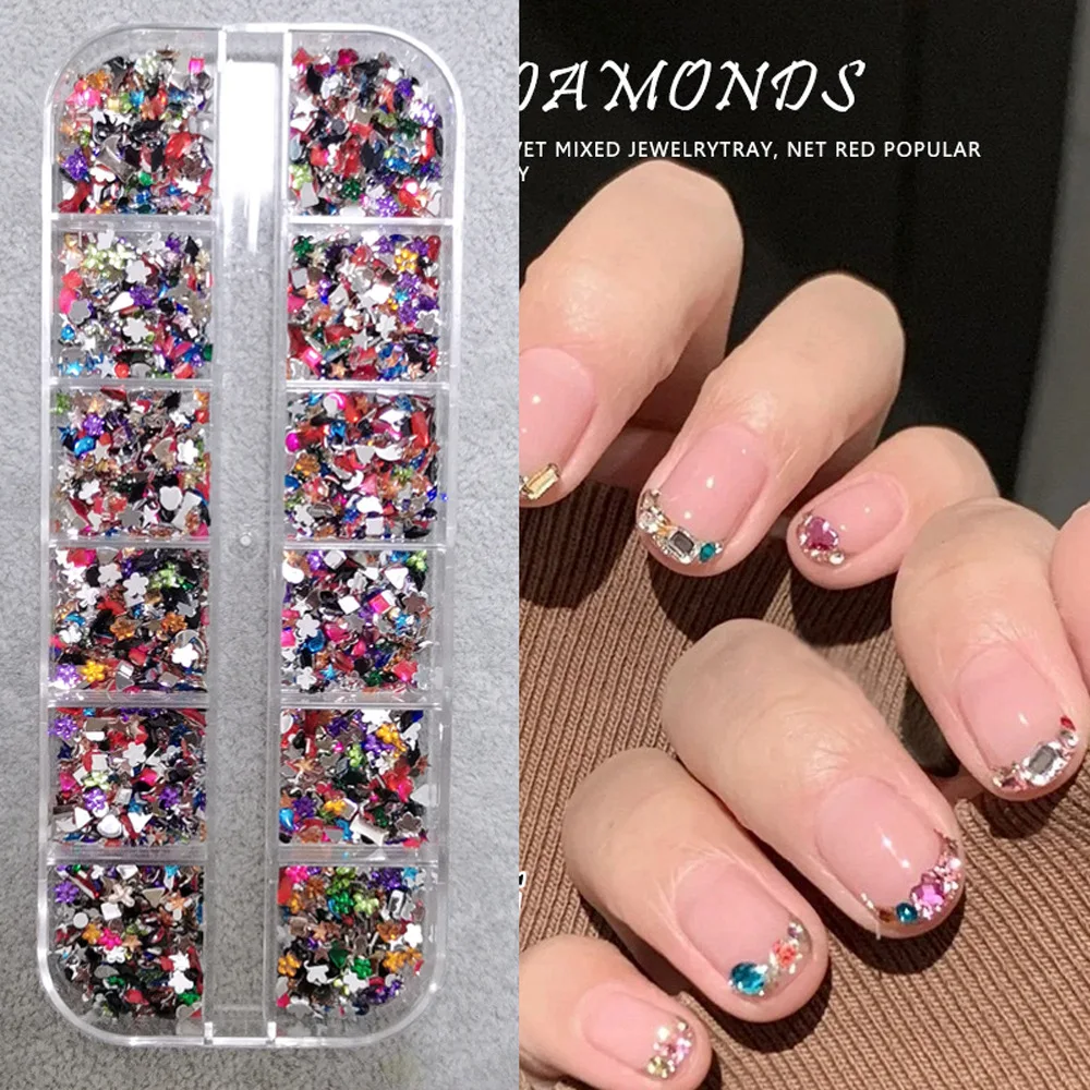Deluxe Nail Art Rhinestones Kit with Storage Organizer for Stunning Holiday Designs