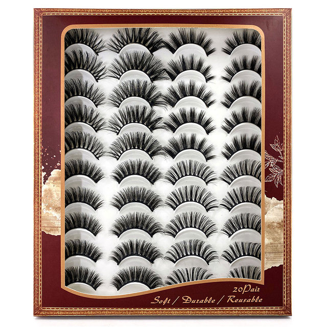 5/8/10/20 Pairs 3D Mink Lashes Natural False Eyelashes Dramatic Fluffy Soft Wispy Volume Cross Reusable Fake Eyelash  MaKeup