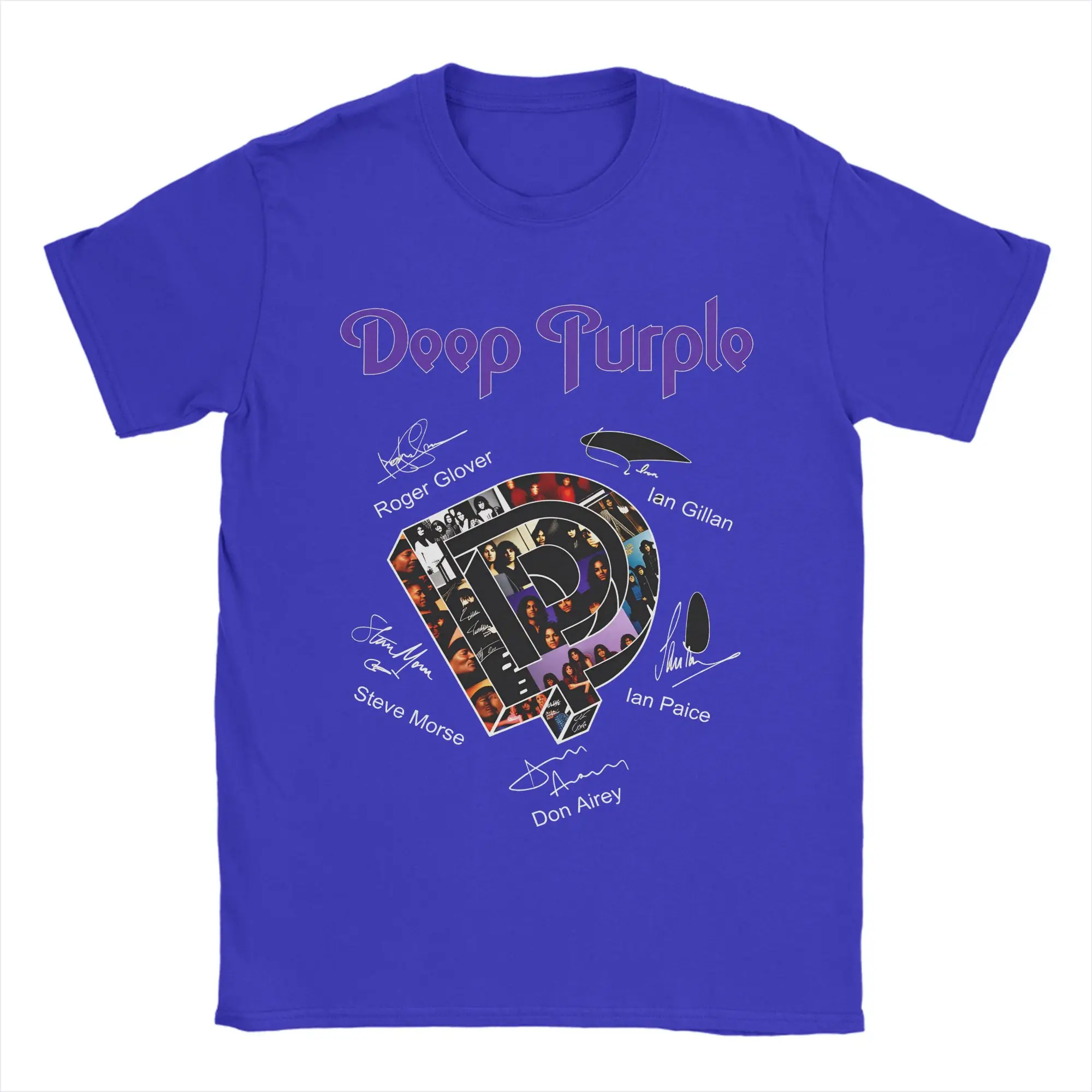 Vintage Deep Purple Band Men's 100% Cotton Short Sleeve T-Shirt