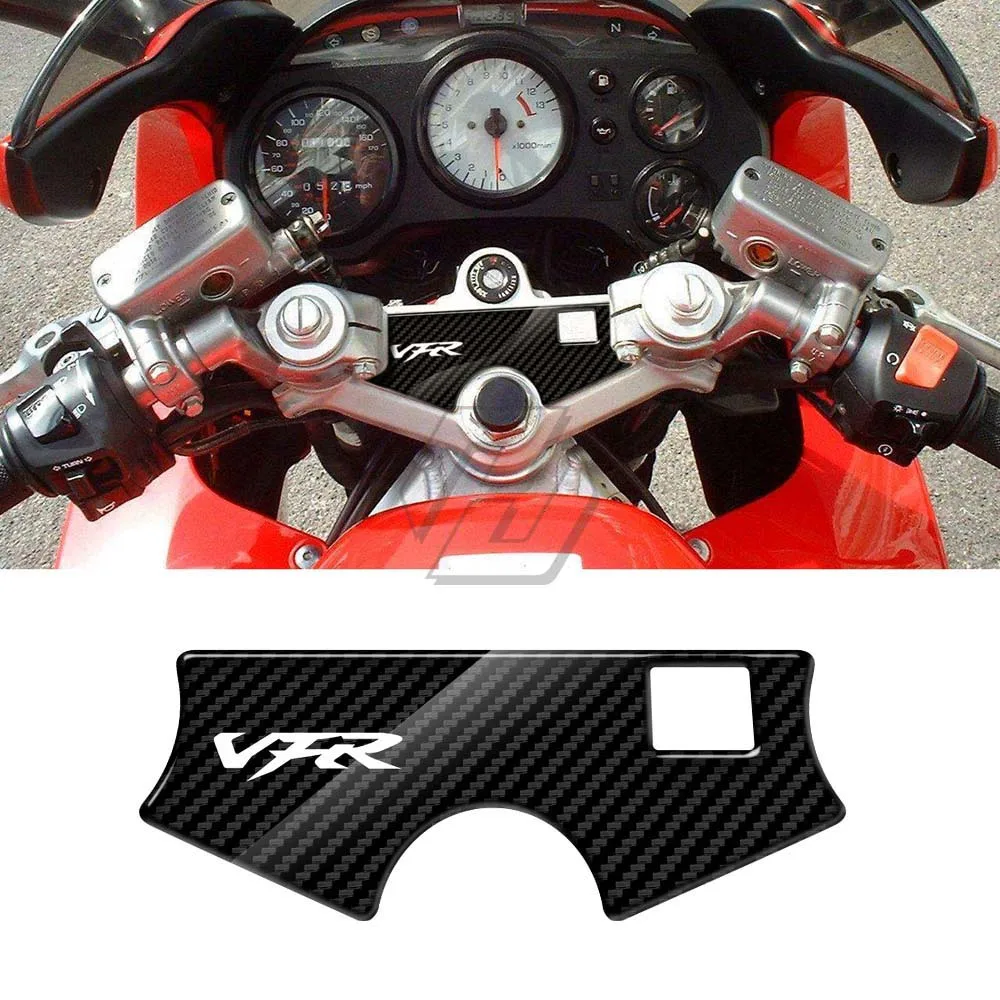 Motorcycle carbon look Decal Pad Triple Tree Top Clamp Upper Front End Sticker For Honda VFR 750 2011 2012 2013 2014