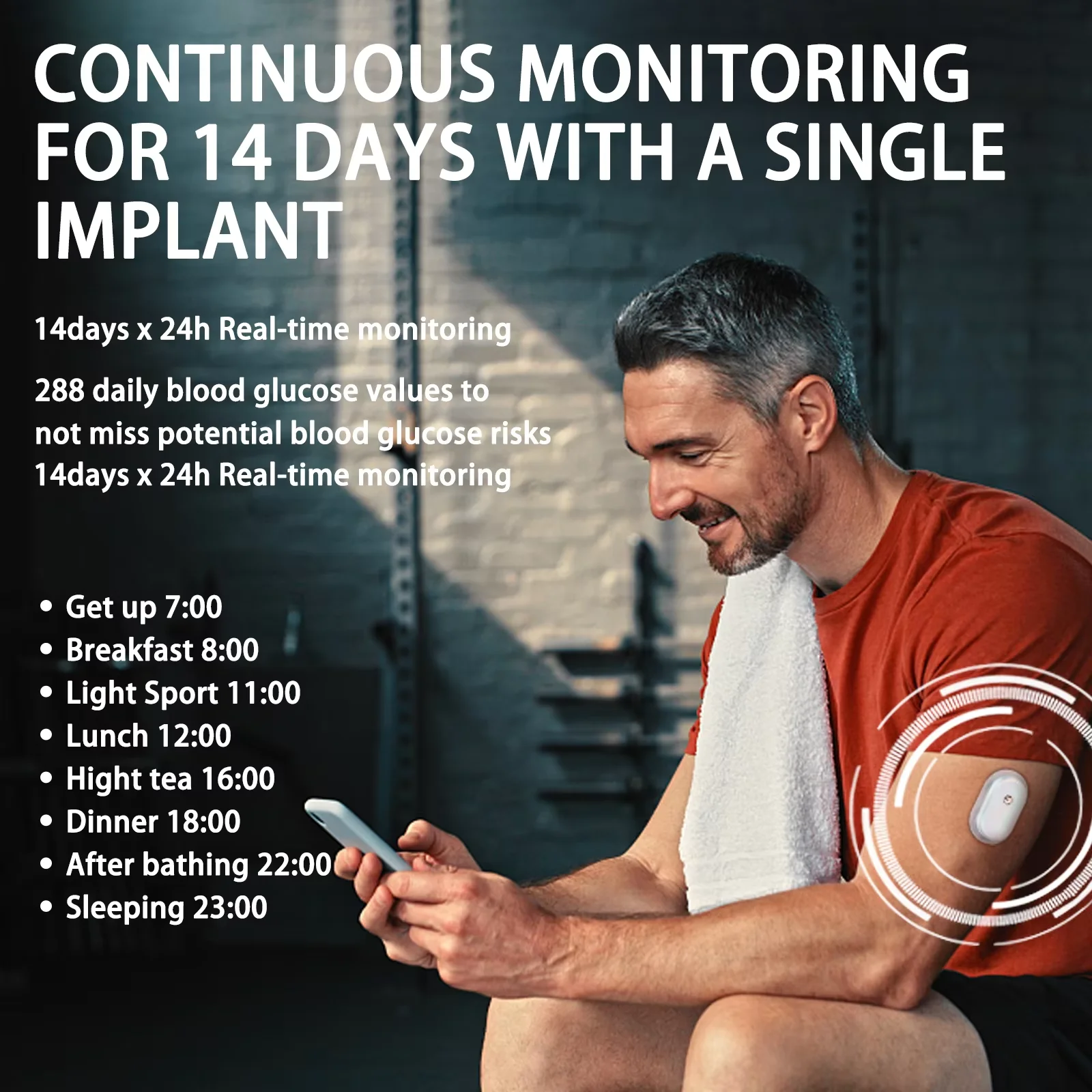 Blood Glucose Monitor Bluetooth Transmission Real-time Scan-free Multilingual