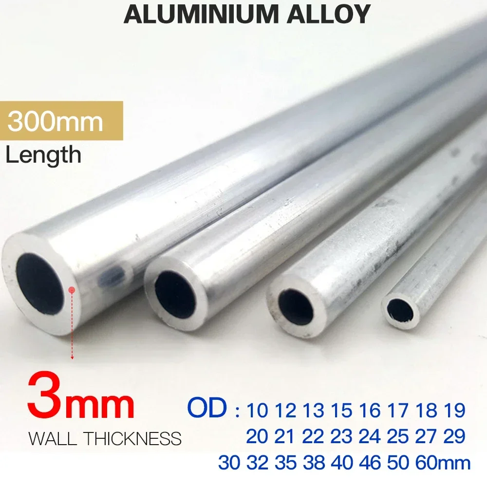 Tubes Aluminium 6063 OD 35 à 48 Mm – Longueur 300 Mm, Par Lot De 1 à 3 Pièces, Parfait Pour Le Bricolage Et La Construction
