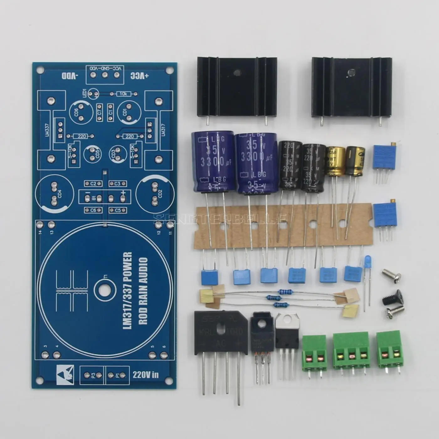 LM317 LM337 Output Dual 2.5V-24V Adjustable Regulated Power Supply Board PCB Can Be Installed Talema 15VA/25VA Transformer 3