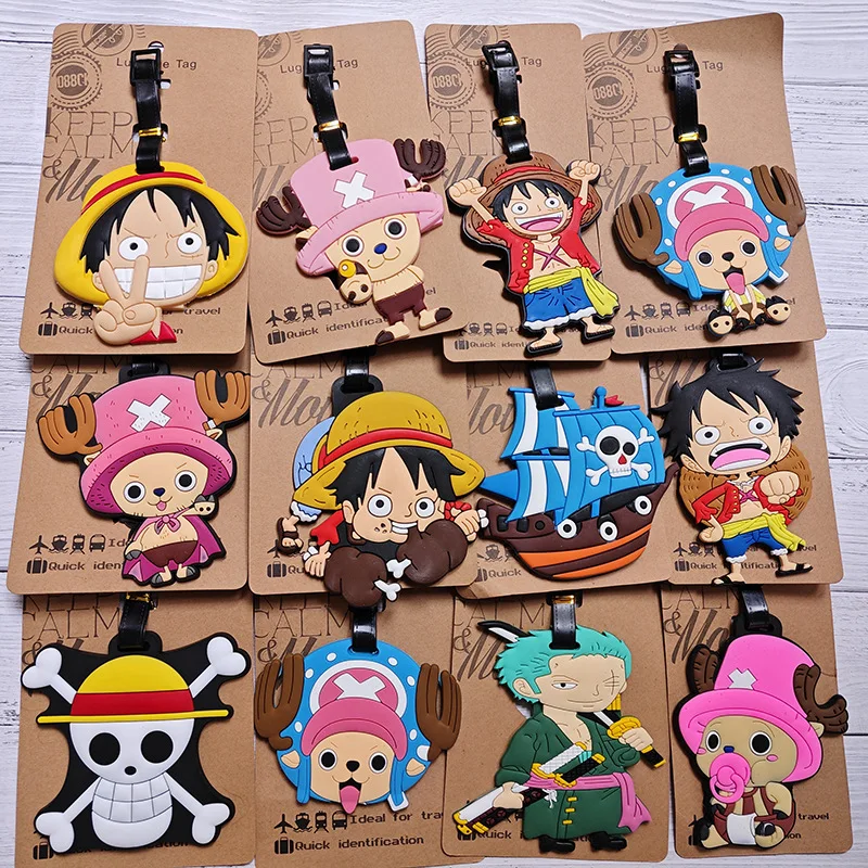 One Piece Bagaglio Tag Rufy Chopper Roronoa Zoro Travel Organizer Accessori Voyage En Avion Label Anime Figures Tag Gift