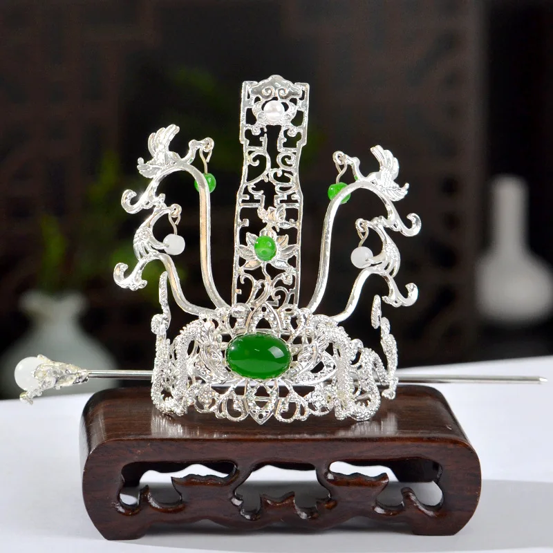 Hair Accessory Hair Headdress Hair Band Crown Chinese Hanfu Hair Crown Dragon Hairpin Gold And Silver Color Metal Hair Crown Hanfu Accessories Chopsticks Headdress