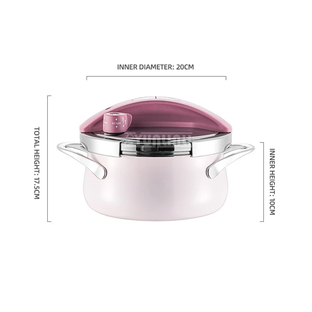 Upgrade 3L Pressure Cooker 304 Stainless Steel Thickened Pressure Cooker Kitchen Cookware