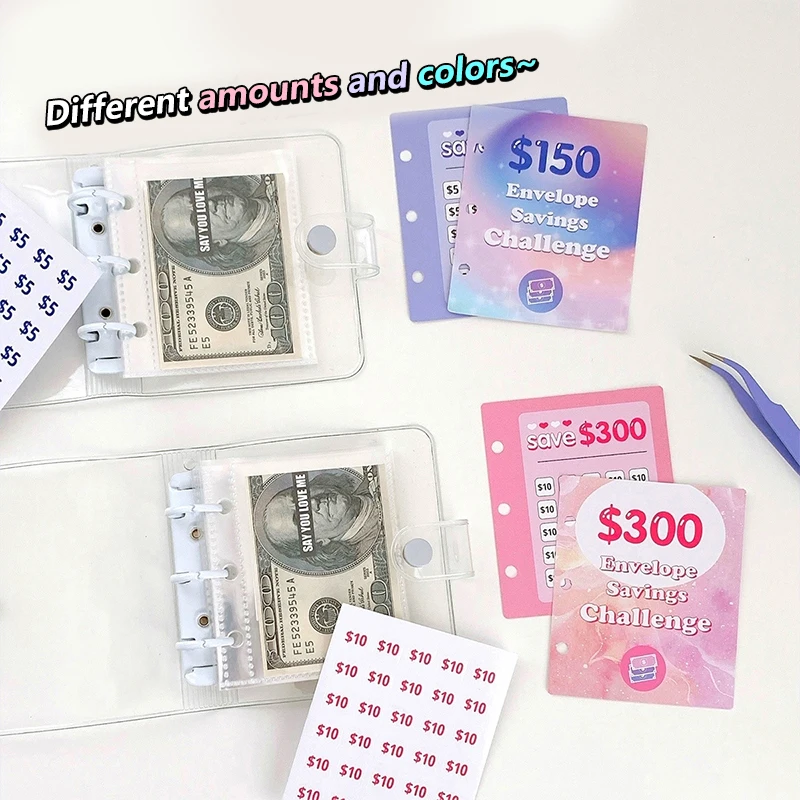 Envelope Savings Challenge Book Saving Money Binder Money Card Book Saving Loose-leaf Notebook Cash Budget Storage Book
