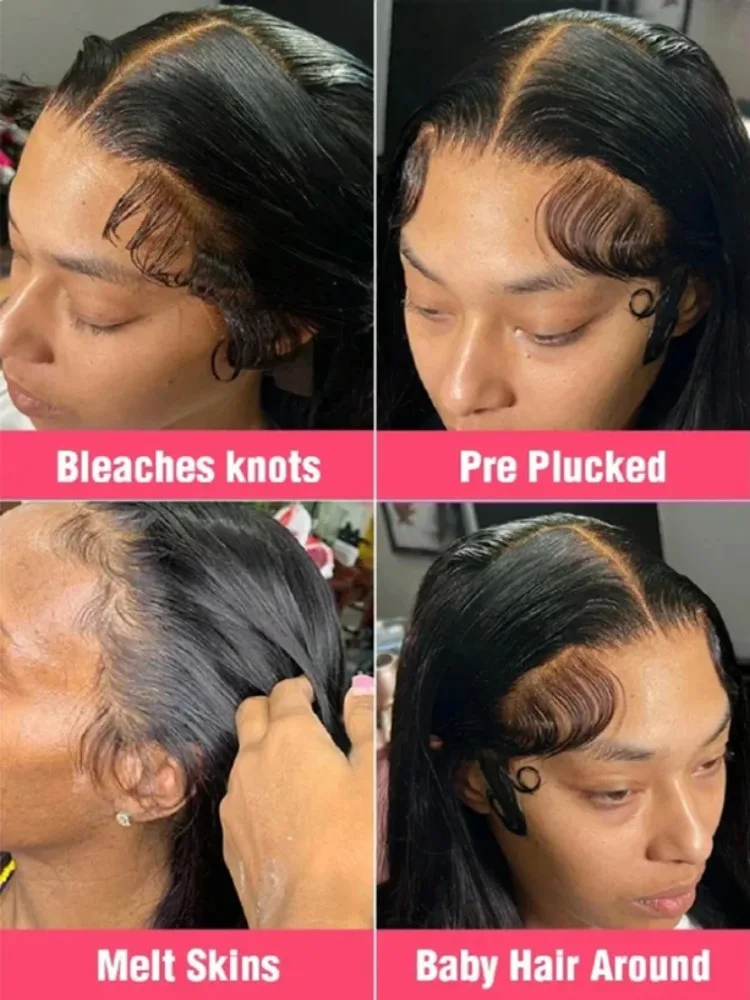 250% Density 100% Brazilian Human Hair Straight Wig - 13x4/5x5 HD Lace Front Glueless Pre-Plucked With Baby Hair Full Edges Ear