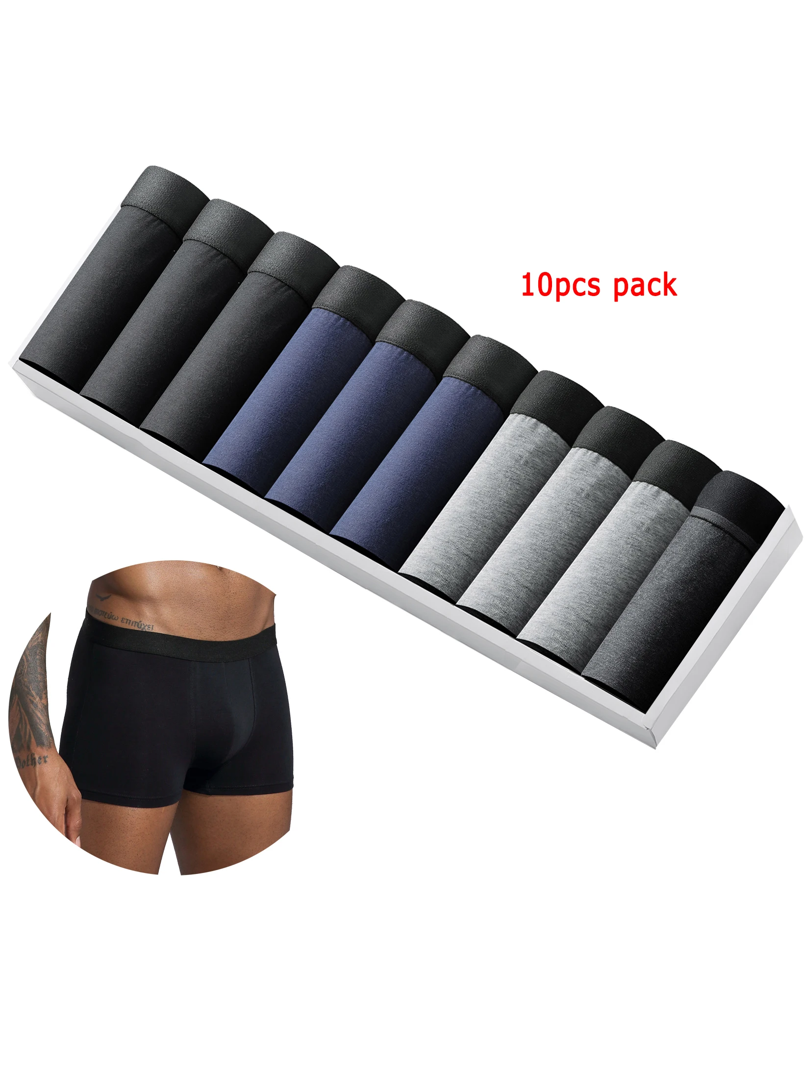 10 Boxer Uomo Cotone 100% - Mutande Loose Fit, Confezione Multipack - Foto 4