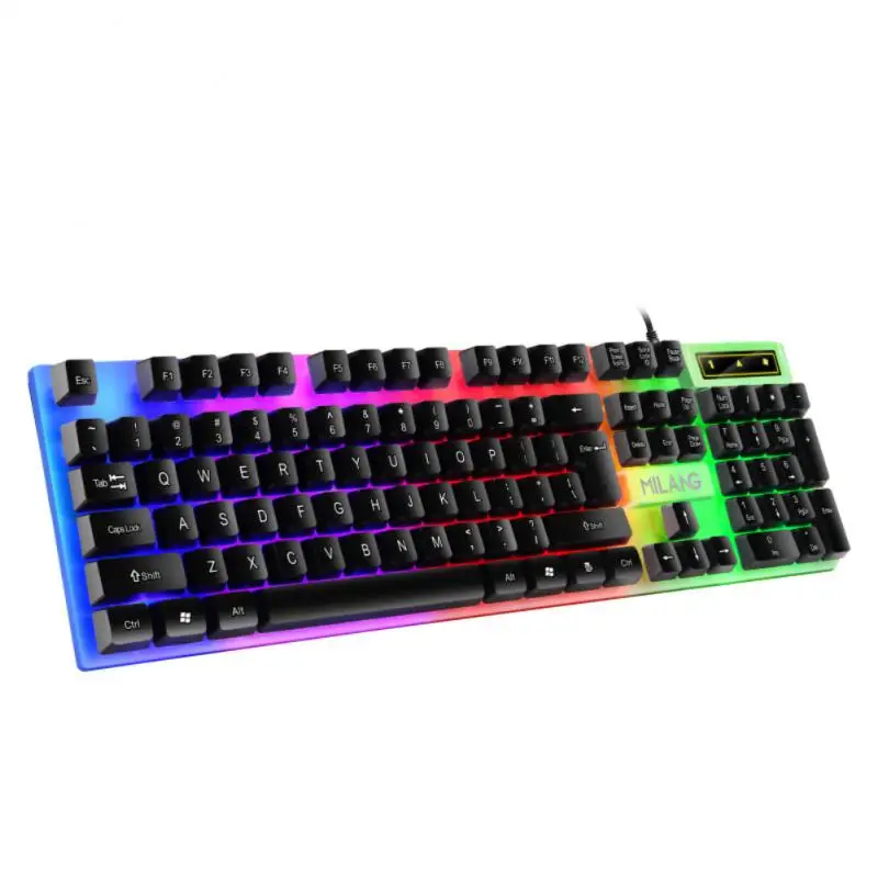 T6 USB Wired Keyboard Mouse Set Rainbow LED Backlight 104 Keys 1000 DPI Mechanical Keyboard Gaming Mouse Set For Laptop Computer pc keyboard Keyboards