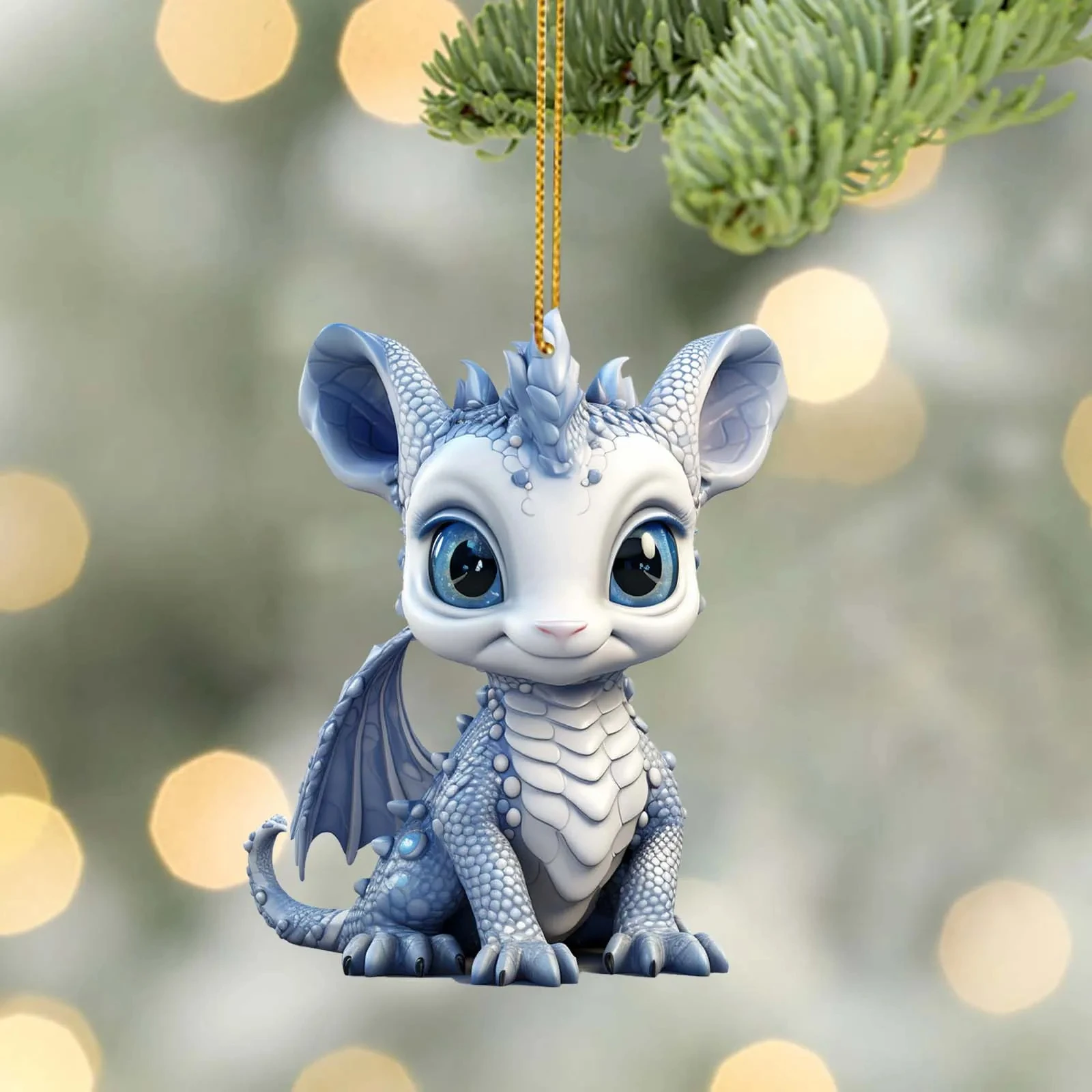 thumbnail image 1 of New 2D Cute Blue And White Porcelain Dragon Egg Ornament Christmas Dolls Car Interior Hanging Dragon Christmas Tree Decoration, 1 of 5