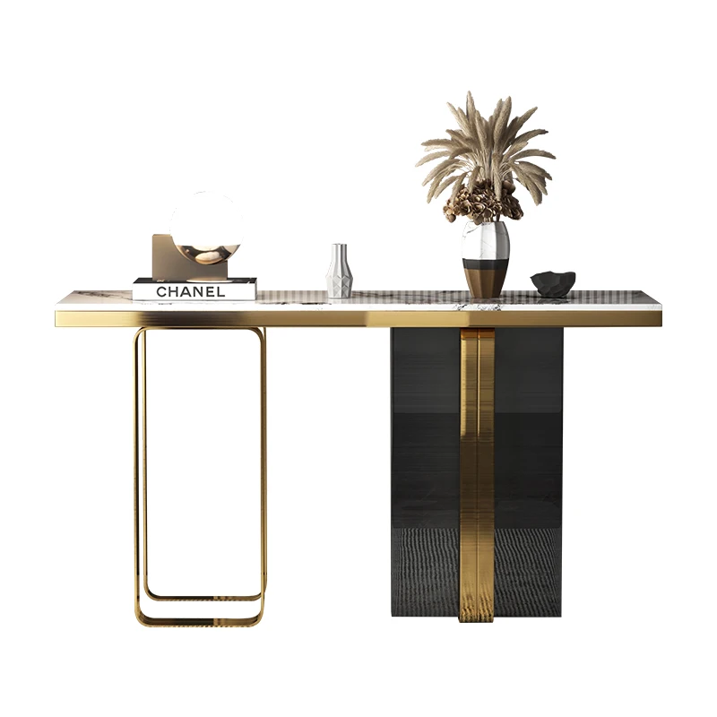 

Luxury Stone Villa, Living Room, Wall leaning Household Marble Small Entrance Table, Bar Table