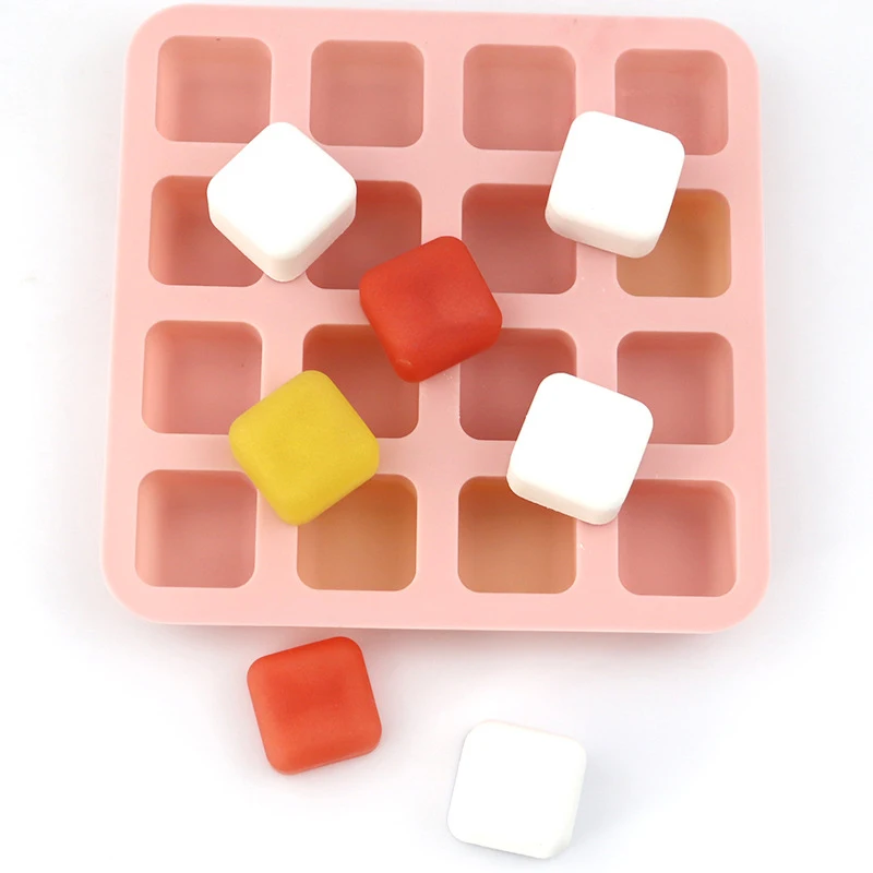 Silicone Soap Molds 16 Cavity Square Rectangle Shape Handmade Soap Chocolate Ice Cube Mold Portable Unique Making Tools