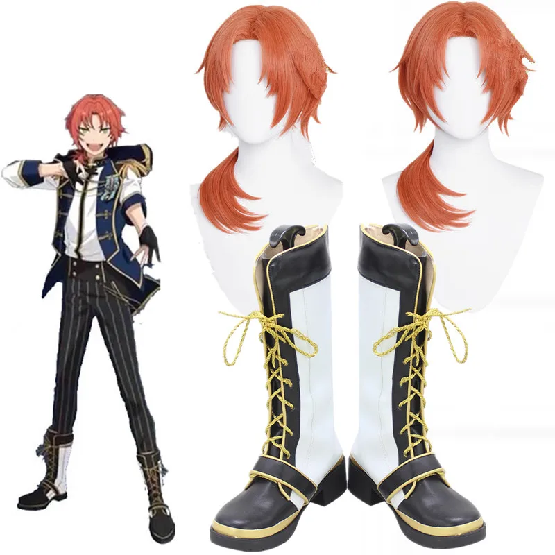

Ensemble Stars Knights Tsukinaga Leo Black White Shoes Cosplay Long Boots Custom Made Cosplay Shoes Halloween party props