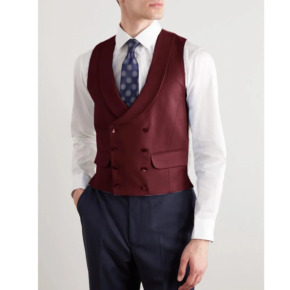 Men's Classic Vest 2024 Men's Spring and Summer New Serge Vest Business Casual Double Breasted Sleeveless Vest Steampunk