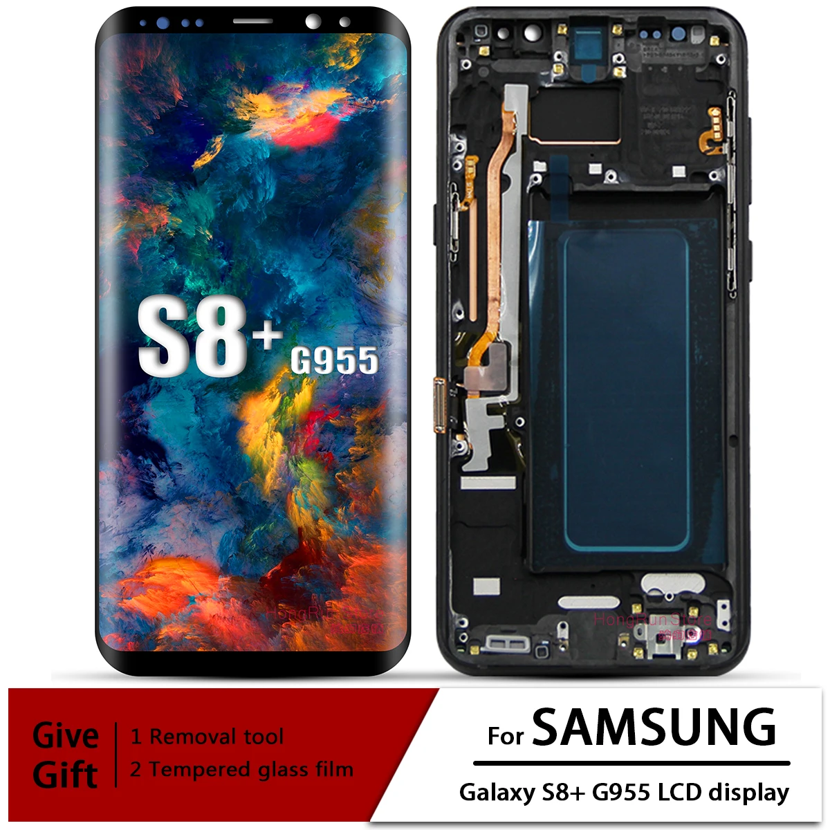 

AAA ORIGINAL SUPER AMOLED S8 PLUS LCD with frame for SAMSUNG Galaxy S8 + Display S8 Plus G955 G955F Touch Screen Digitizer