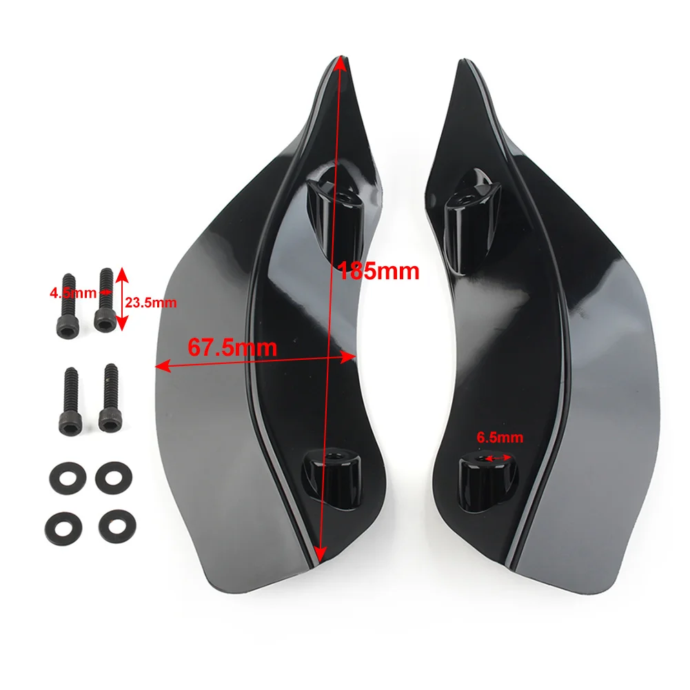 Bid4ze Lot De 2 Déflecteurs D'air Réglables Pour Harley Touring Electra Glide Street Glide Tri Glide Ultra Limited 2014-2019 Fumé