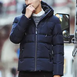 Winter Jacket Men Thicken Warm Coat Stand Collar Solid Padded Jackets Male Fashion Streetwear Overcoat 4XL jaqueta masculina