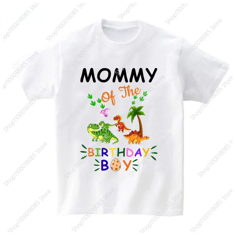 Family Matching Dinosaur Birthday Party T Shirts Personalized Daddy Mommy Dino Outfits Boys Any Name My Kids Shirt Clothes 4