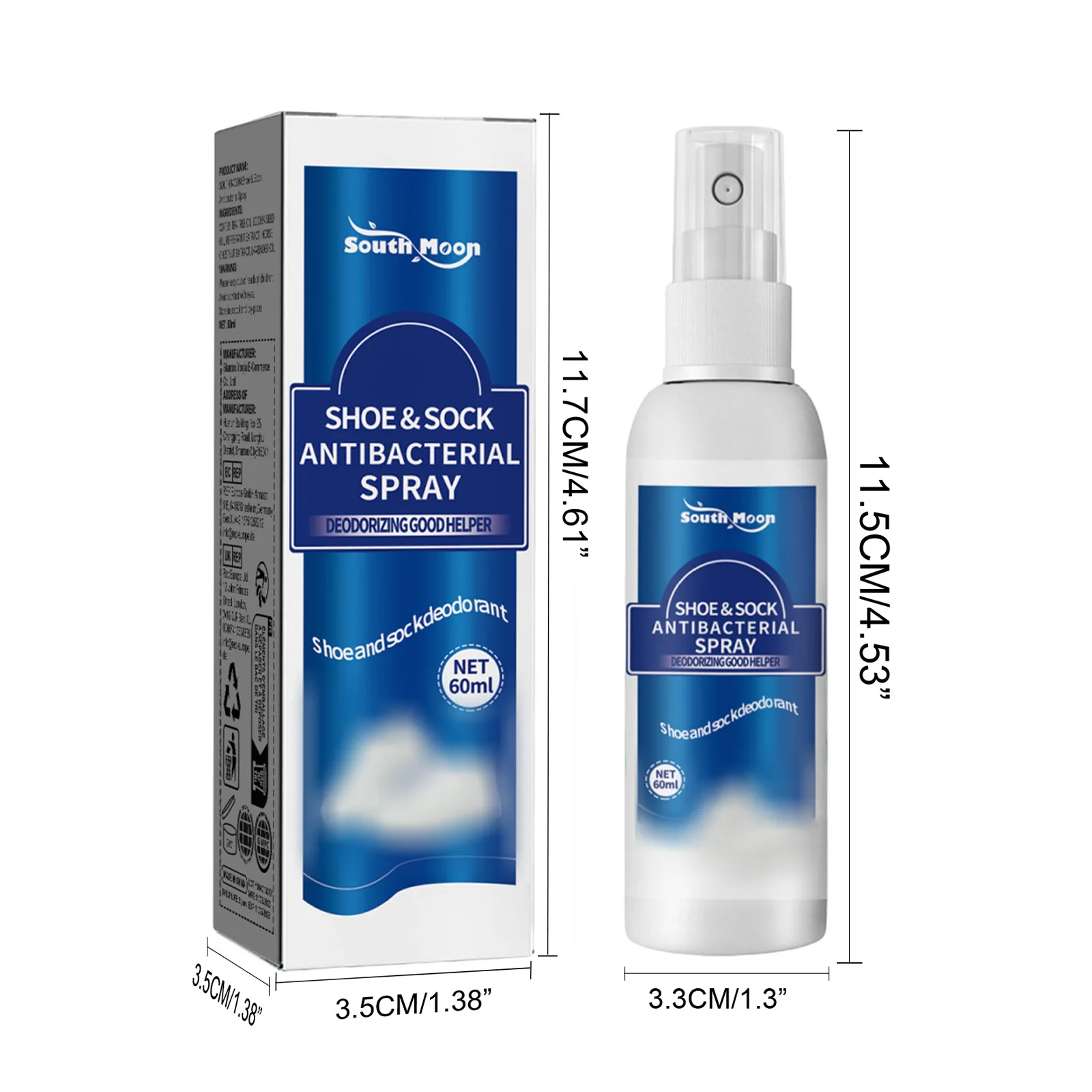 Shoe & Sock Antibacterial Deodorant Spray Foot Odor Eliminator Shoe Deodorizer Odor Eliminator Spray Shoe Odor Eliminator