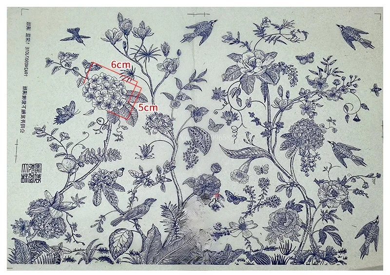 Ceramic Underglaze Blue and White Pattern Transfer Stickers