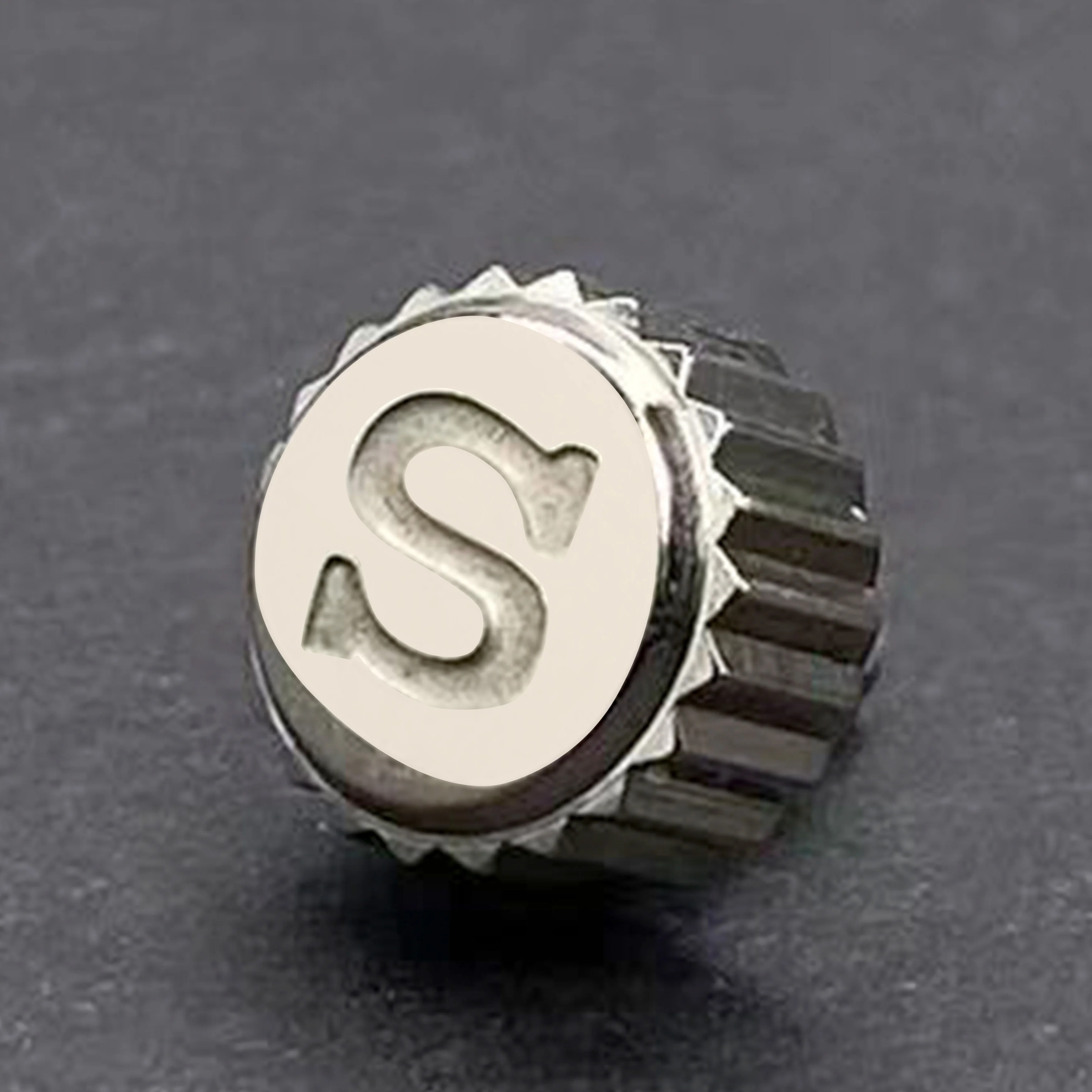 Premium Stainless Steel Crown with Silver/Black Logo for Timepiece Enhancement