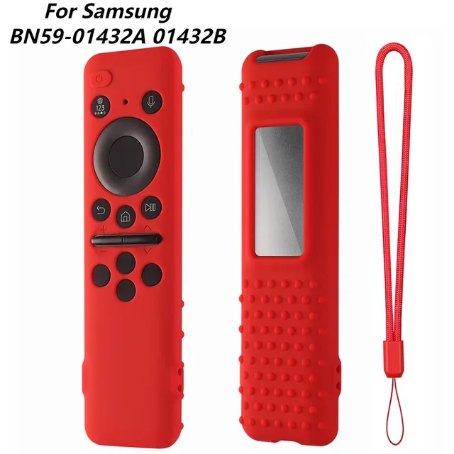 For Samsung BN59-01432A 01432B Remote Control Silicone Protective Case Shockproof Anti-Slip Smart TV Soft Sleeve with Lanyard