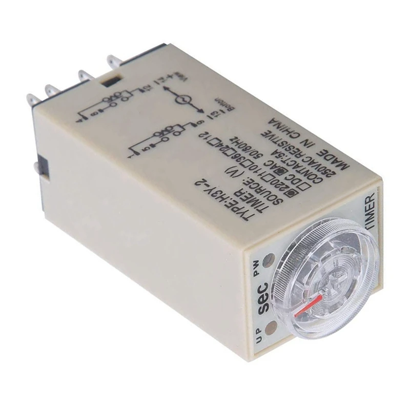 

Реле времени задержки 5X 10S, реле времени H3Y-2 AC 220 В 8 PIN, регулирующая ручка управления, реле времени для бытовых электрических систем