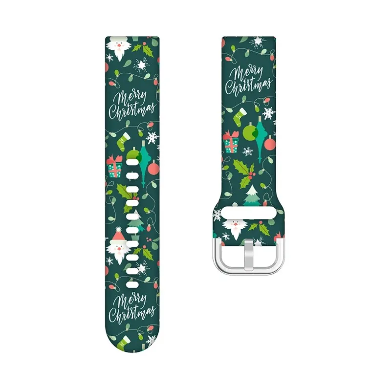 Festive Silicone Strap for Smartwatches - 22mm Christmas Edition Watchband