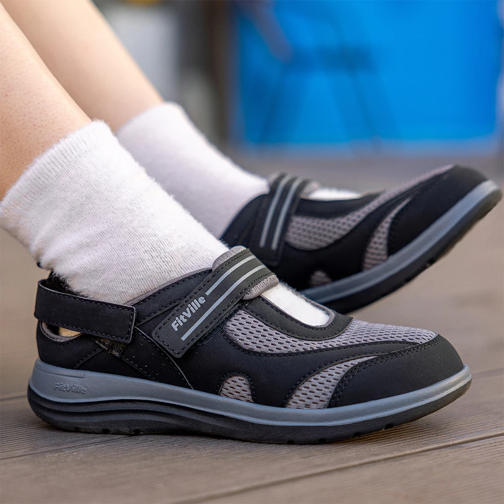 Fitville Women's Sandals Mary Jane Casual Shoes Widened Toe For Swollen Feet Lightweight Breathable Outdoor Elderly Shoes Sandal women sandals comfortable sandals