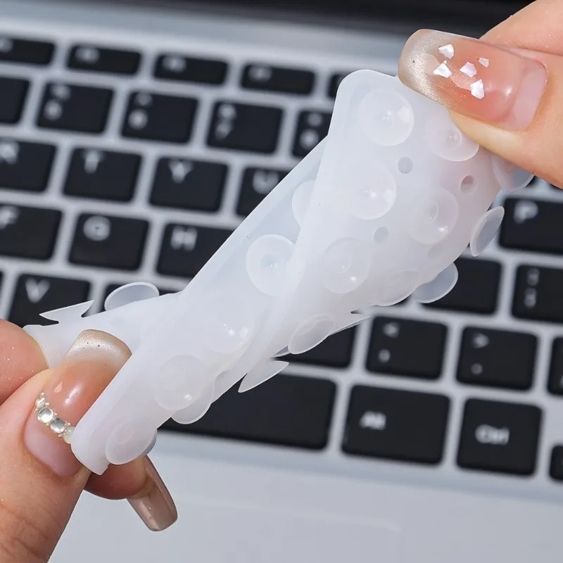 3-1Pcs Transparent Phone Case Backed Silicone Suction Pad Holder Double Side Suction Cup Bracket Silicone Fixture Desk Car Stand 5
