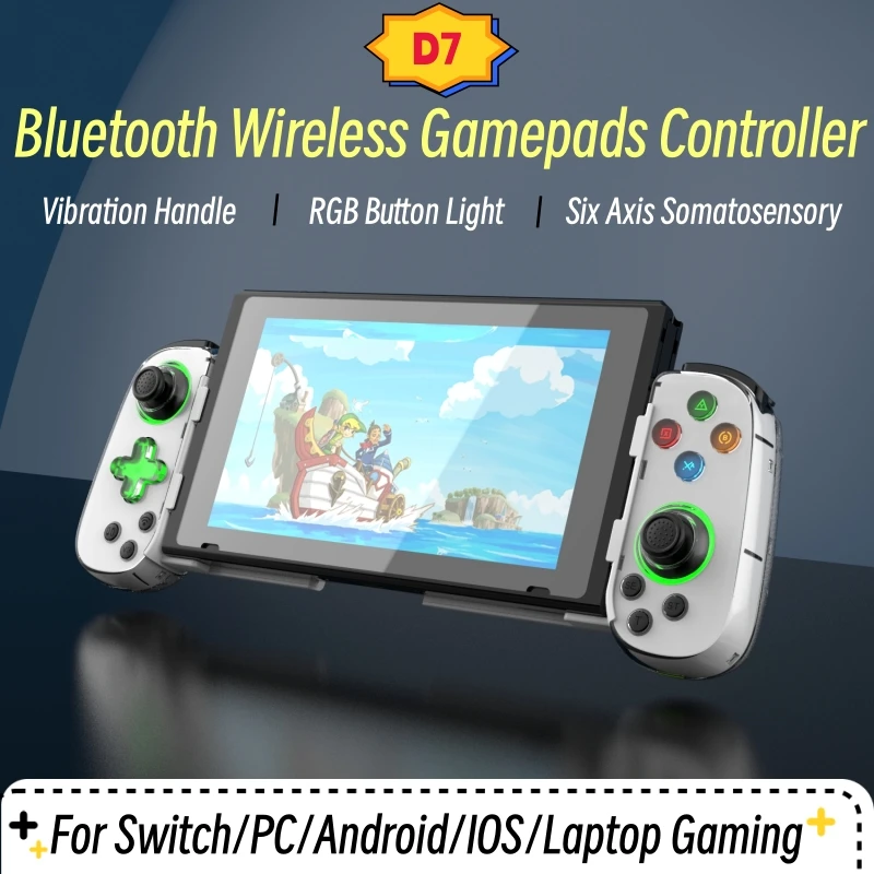 Telescópico Smart Mobile Phone Gamepads Bluetooth Tipo-c Controlador de Jogo sem Fio Joystick para Pubg Ios Switch pc Steam Tablet d7