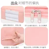 Fabric Quilt Clothes Storage Bag Large Capacity Non-woven Transparent Windowable Clothing Organizer Storage Bag Pink Grey 5