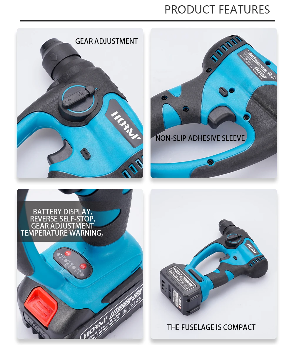 Brushless Cordless Electric Drill Rotary Hammer 4 Modes Drill Demolition Hammer Rechargeable Power Tool for Makita 18V Battery AliExpress
