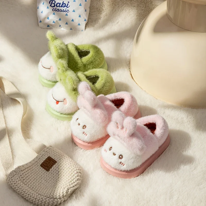 Kids Winter Cartoon House Shoes Children Home Indoor Anti-slip Winter Cotton Slippers Boys Girls Cozy Warm Outdoor Cute Footwear 6