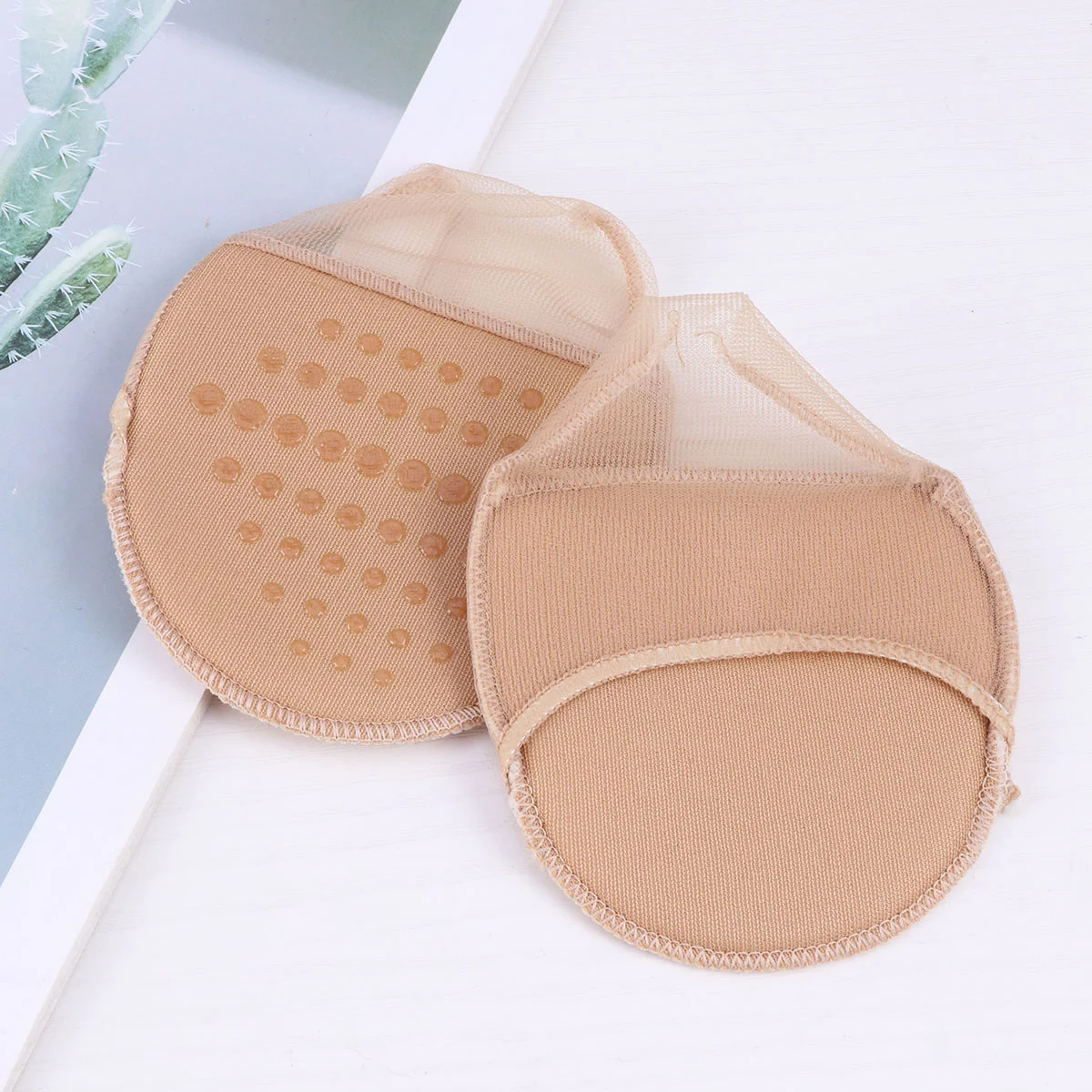 

3 Pairs of Open-toed Ultra-soft Forefoot Cushion Cushions Invisible Sponge Foot Pad High-heeled Shoes Protectors (Khaki)