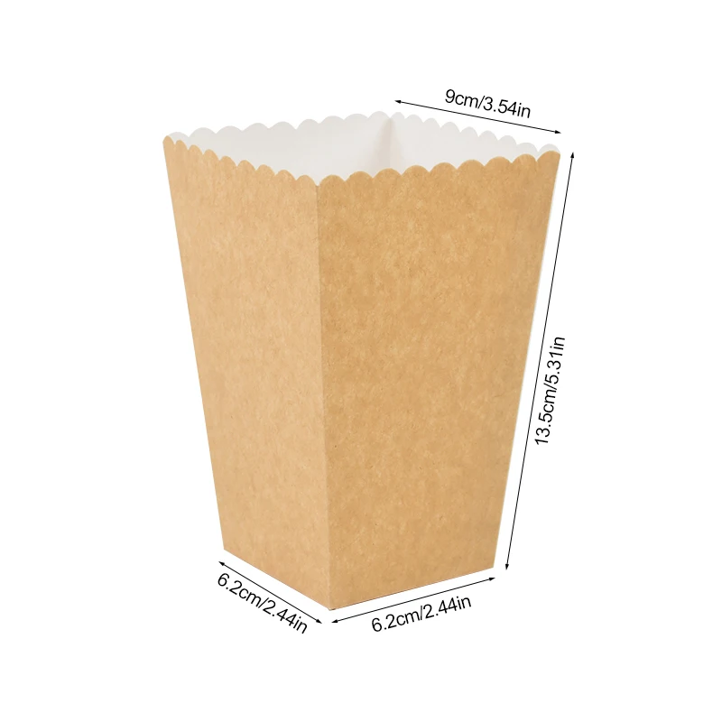 20 Sacchetti Per Popcorn In Carta A Strisce Rosse E Bianche, Contenitori Per Snack E Caramelle, Secchielli Per Cinema, Feste A Tema E Serate Film - 3
