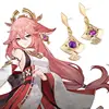 Anime Genshin Impact Anime Yae Miko Vision Cospaly Props Metal Alloy Earring Ear Studs Jewelry Women Accessories Gift for Fans 1