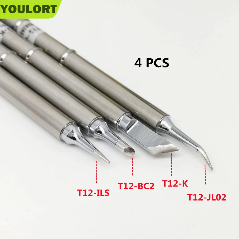 4Pcs T12-k T12-JL02 T12-ILS T12-BC2  Solder Iron Tips T12 series T12 Series Iron Tip For FX951 STC AND STM32 OLED Soldering