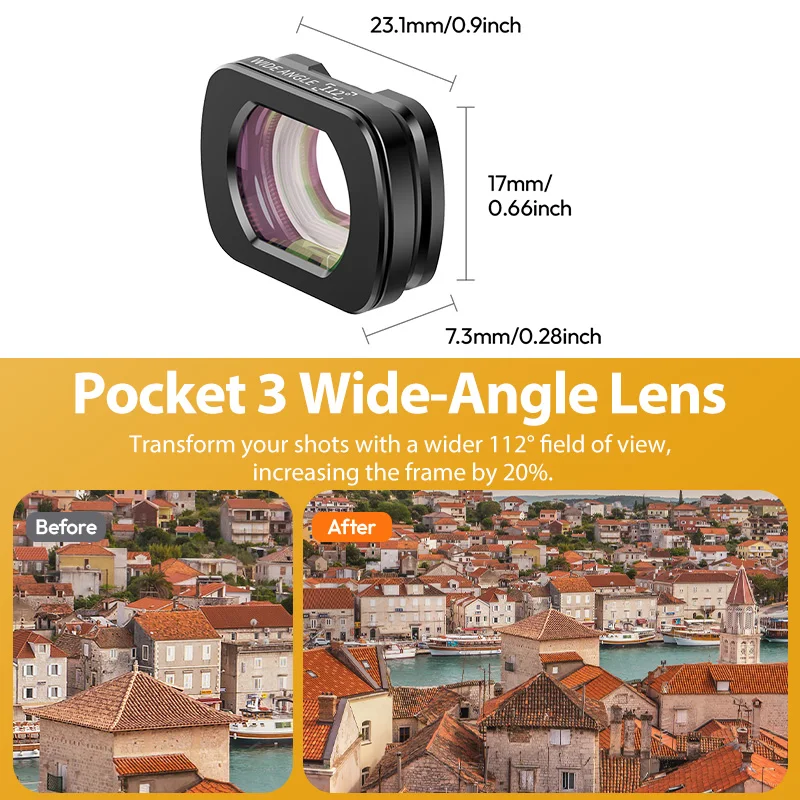 DJI Osmo Pocket / Ulanzi 広角レンズ付属 / 送料無料 DJI OSMO POCKET専用 広角レンズ Ulanzi 装着したまま起動できる