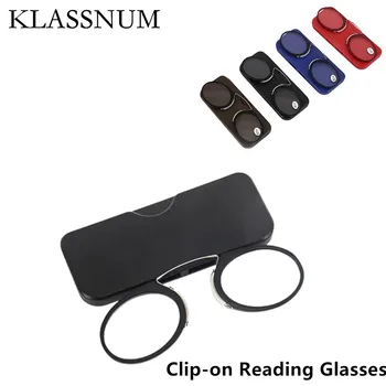 Clip-on Reading Glasses Eyewear For Reading Mini Glasses Nose Bridge Reading Glasses Portable Presbyopic Glasses With Case 1.0 1