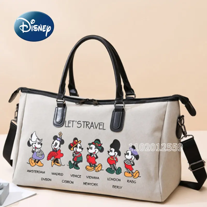 20x11x12 Disney Fashion Mickey Women's Leather Travel Tote Bag Men's Women's  Luggage Bag Large Capacity Shoulder Messenger Bags - AliExpress